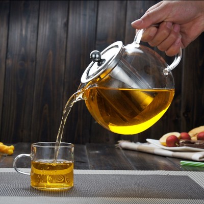 650ml stainless steel filter tea set glass hand thickened Pyrex teapot