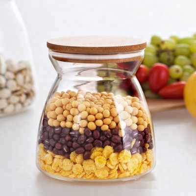 700ml food grade airless glass jar decorative glass canisters with lid