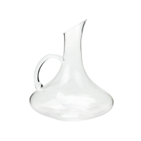 transparent color narrow shape white glass wine kettle with handle